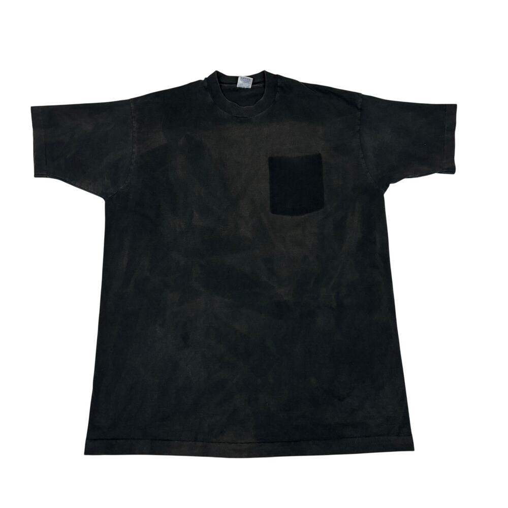 Vintage 90s Shadow Pocket Tee Shirt Single Stitch Men's XXL 2XL Faded